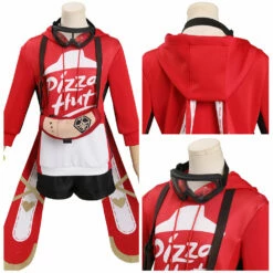 Genshin Impact X Pizzahut Amber Sweats à Capuche Cosplay Costume Carnival Halloween -Cosplay Éclat Soldes 12003184 costumebuy2009