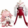 Genshin Impact Yae Miko Kimono Robe Cosplay Costume Carnaval