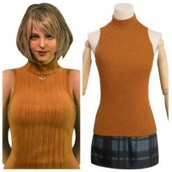 Resident Evil 4 Remake Ashley Graham Orange Cosplay Costume