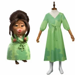 Enfant Zootopia 2 Lulu Robe Vert Cosplay Costume Carnaval