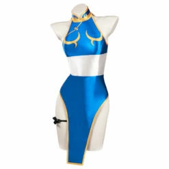 Enfant Street Fighter Chun Li Bleu Jeu Maillot De Bain Cosplay Costume -Cosplay Éclat Soldes 15002590 1