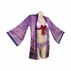 Genshin Impact Raiden Shogun Beelzebul Maillot De Bain Cosplay Costume -Cosplay Éclat Soldes 15004082 4