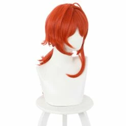 Genshin Impact Diluc Perruque Rouge Cosplay Perruque -Cosplay Éclat Soldes 20503H 4