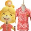 Animal Crossing Isabelle Chemise à Manches Courtes Cosplay Costume
