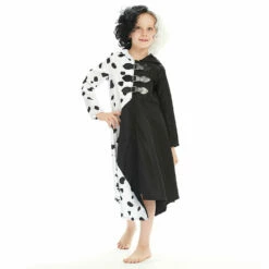 Enfant 2021 Cruella Robe Noire & Blanche Enfant Cosplay Costume -Cosplay Éclat Soldes Enfant2021CruellaRobeNoire BlancheEnfantCosplayCostume 2