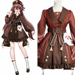 Genshin Impact Hutao Lolita Robe Design Original Cosplay Costume-Cossky