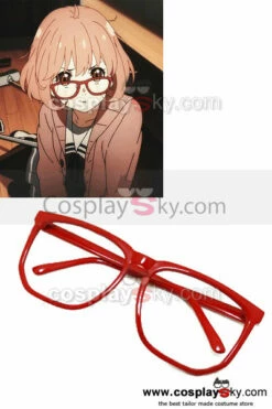 Beyond The Boundary Mirai Kuriyama Cosplay Costume+ Lunettes + Perruque+ Chaussures -Cosplay Éclat Soldes beyond the boundary mirai kuriyama red glasses frame cosplay prop accessory 2 2