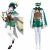 Adulte Femme Genshin Impact Venti Ensemble Uniform Cosplay Costume