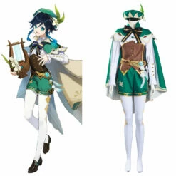 Adulte Femme Genshin Impact Venti Ensemble Uniform Cosplay Costume